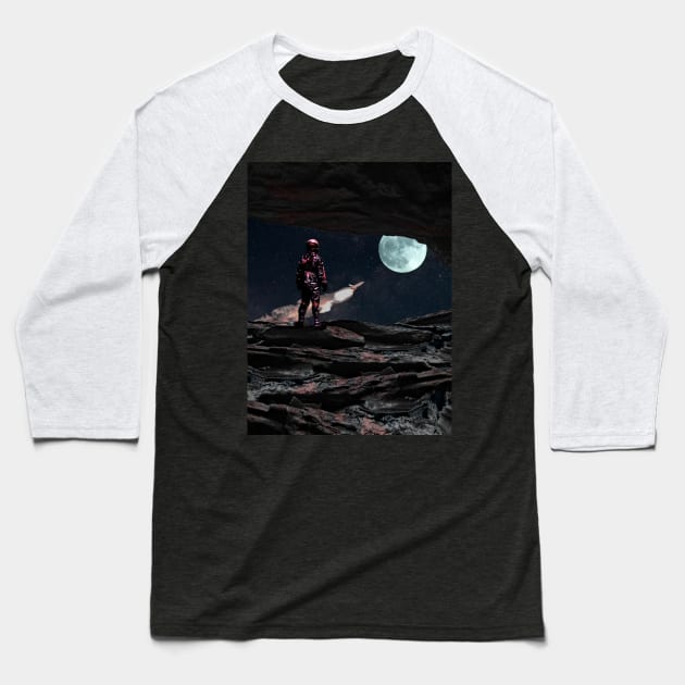 Last Flight Out Baseball T-Shirt by Gringoface